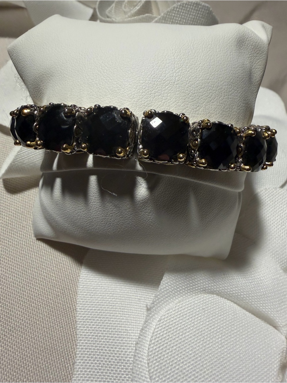 Park lane stunning Black Faceted Stone Bracelet with Gold Accent
